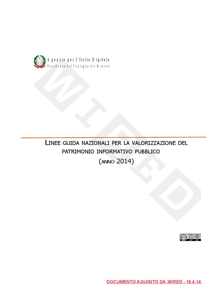 Linee Guida Sullopendata Dellagenzia Per Litalia Digitale