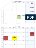January 2013 Planner: Monday Tuesday Wednesday Thursday Friday Saturday Sunday