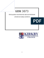 KRM 3073 Pengajaran Matematik Sekolah Rendah