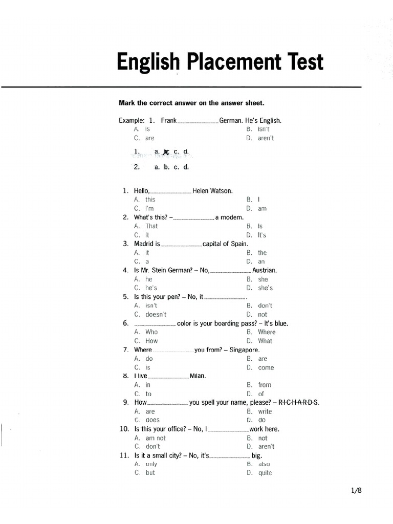 essay placement test