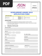 Application Form AEON Malaysia Scholarship Awards 2014