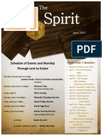 Spirit: Schedule of Events and Worship Through Lent To Easter