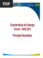 Mte - Rais 2012 Carcteristica Do Mercado Formal