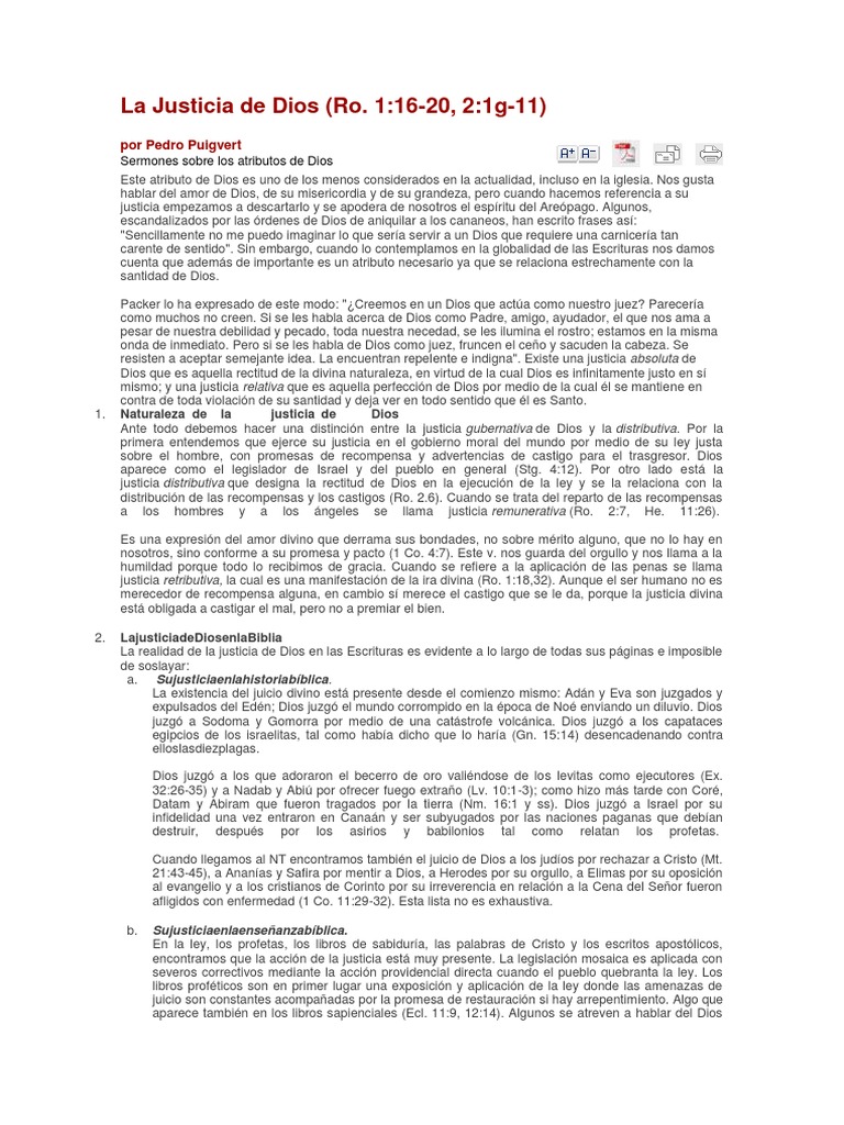 La Justicia de Dios en las Escrituras | PDF | Filosofía