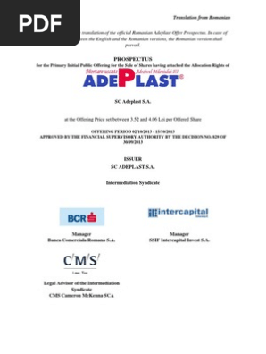 A Dep Last Ipo Prospectus Plaster International Financial Reporting Standards