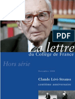 LÉVI-STRAUSS, Claude. La lettre du collège de france. 2008.