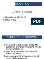 Business: Conflict Between: 1.growth in Revenue 2.cash Flow