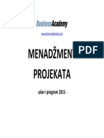Business Academy Menadzment Projekata Plan i Program 2011