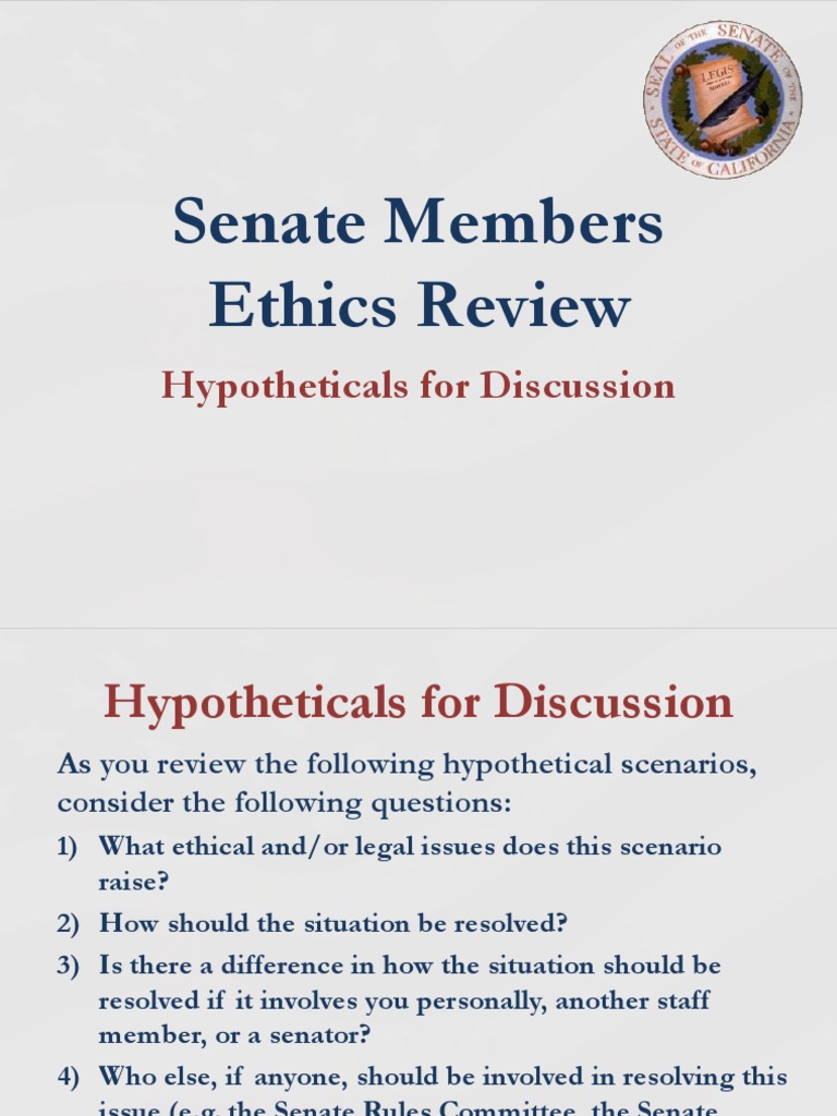 Senate Members Ethics Review | PDF | United States Senate | Fundraising