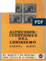 Albiac, Gabriel - Louis Althusser. Cuestiones Del Leninismo [1976]