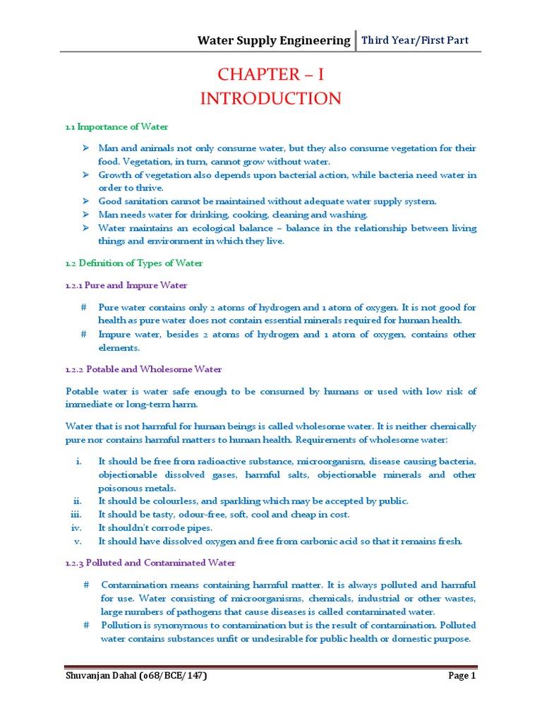 Notes Water Supply Engineering Alkalinity Drinking Water
