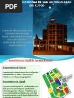 Saneamiento Fisico Lega, Licencia de Cosntruccion