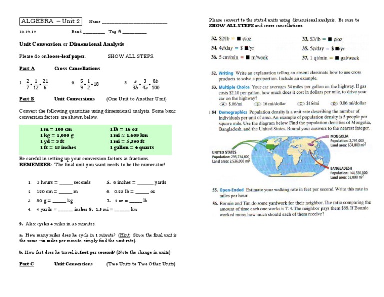 Unit 2 - 2012-10-18-Unit Conversion | PDF | Technology & Engineering