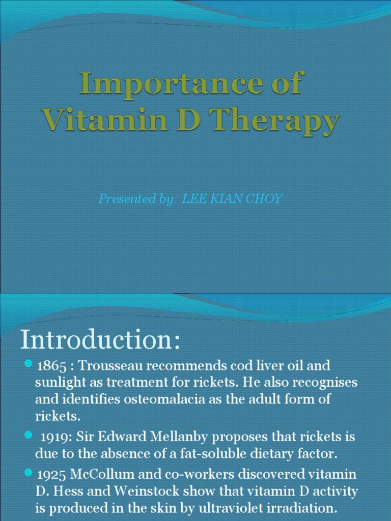 Importance of Vitamin D Therapy PDF Vitamin D Osteoporosis