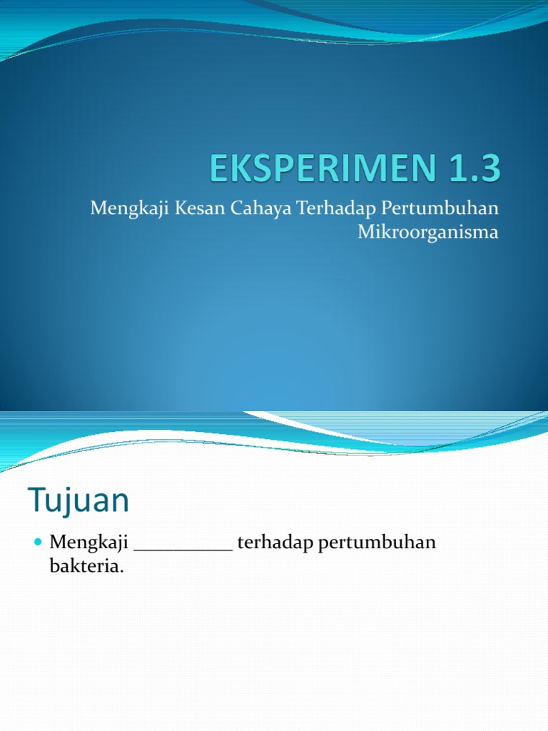 Eksperimen 1 3 Mikroorganisma Pdf
