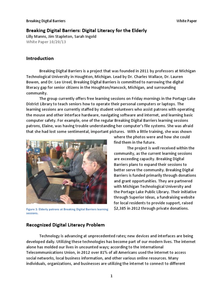 Digital Literacy for Seniors Initiative | PDF | Touchscreen | Accessibility