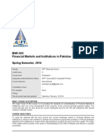 BNK-502 Financial Markets and Institutions in Pakistan