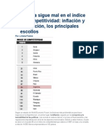 Argentina Sigue Mal en El Índice de Competitividad