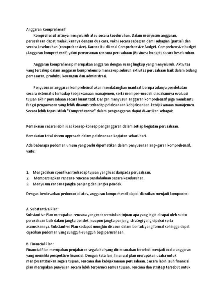 Anggaran Komprehensif