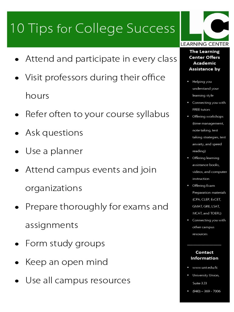 Academic Assistance and Success Tips | PDF