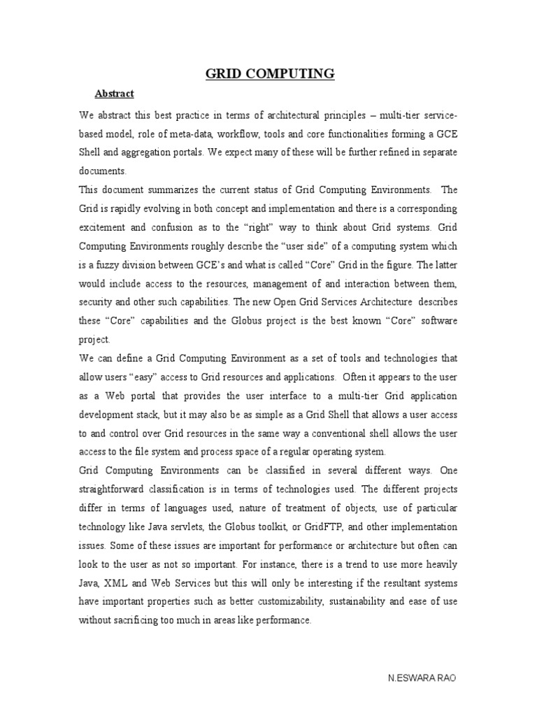 Overview of Grid Computing Environments | PDF | Grid Computing | Shell ...