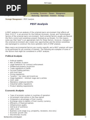 PEST Analysis