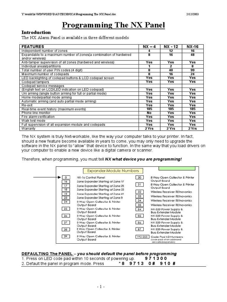 Programming The NX Panel | PDF | Digital Technology | Computer Engineering
