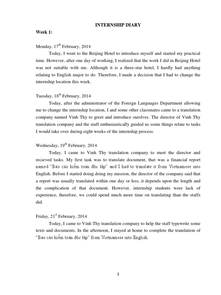 Internship Diary Contractual Term Translations Free 30day Trial