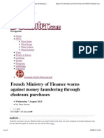 French Ministry of Finance Warns Against Money Laundering Through Chateaux Purchases