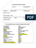 Media Production Risk Assessment