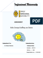 Lovely Professional University: Solar Energy-Fuelling Our Future