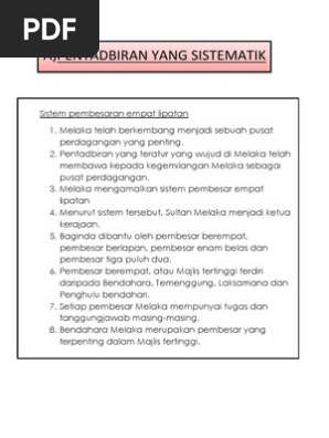 Pentadbiran Yang Sistematik  PDF