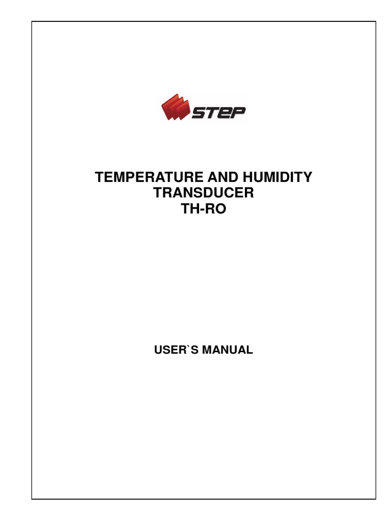 Temperature and Humidity Transducer Th-Ro: User'S Manual | PDF | Computers