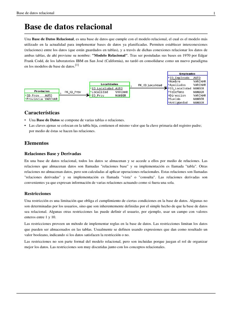 Introducción a Bases de Datos Relacionales | PDF | Base de datos ...