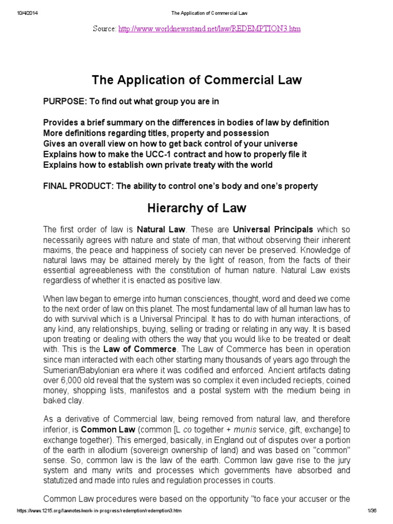 The Application of Commercial Law PDF Security Interest Uniform