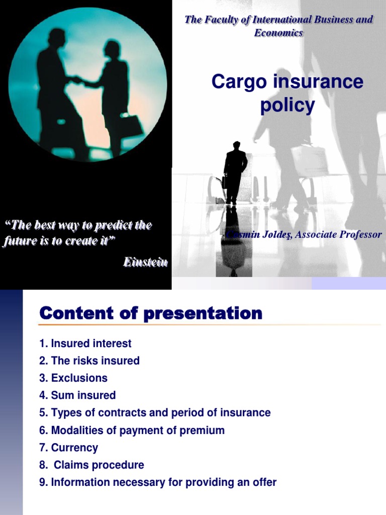 Cargo Insurance Policy PDF Cargo Insurance