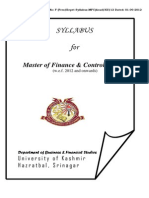 Syllabus For: Master of Finance & Control (MFC)