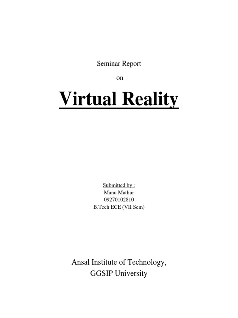 Virtual Reality Report Download Free PDF Virtual Reality Stereoscopy
