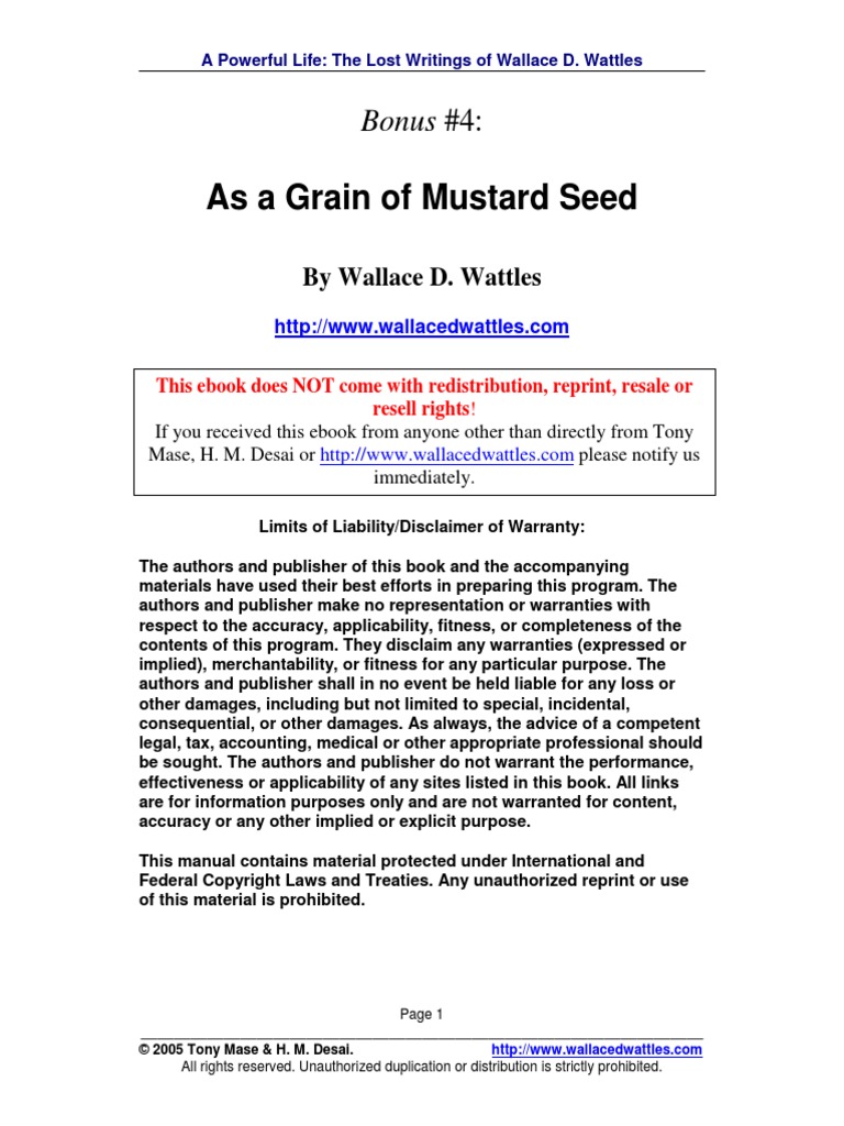 As a Grain of Mustard Seed Prayer