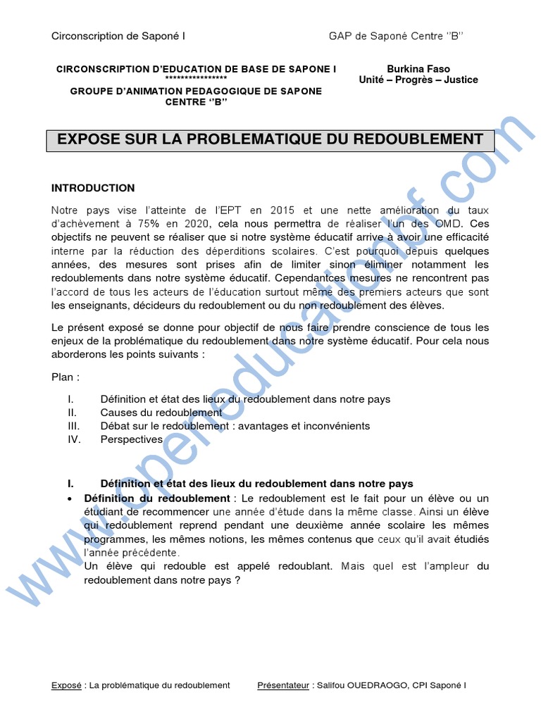 A Partir De Quelle Moyenne On Redouble Problematique Du Redoublement | PDF | Programme international pour le suivi  des acquis des élèves | Écoles