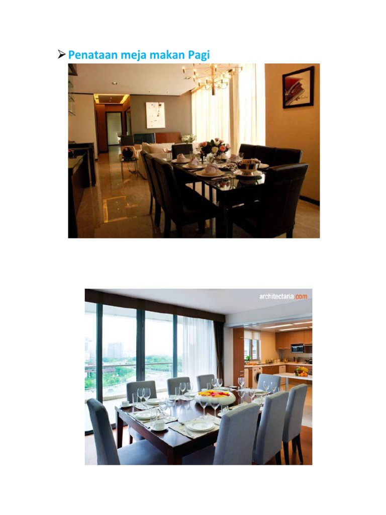 Penataan Meja  Makan  Pagi Penataan Meja  Makan  Pagi