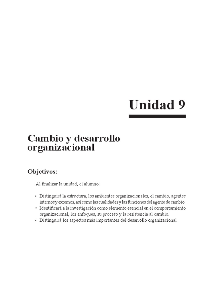 Cambio y Desarrollo Organizacional | PDF | Comportamiento ...