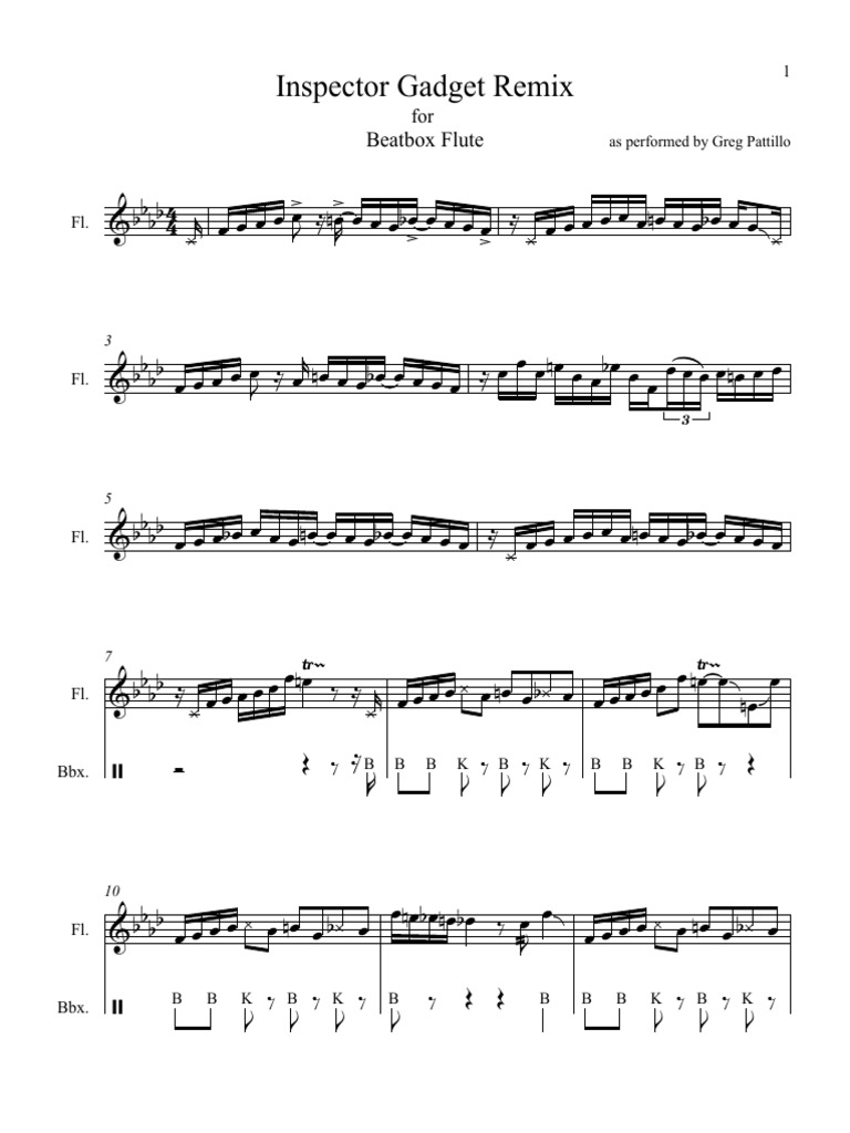 I G R Greg Pattillo Beatbox Flute Sheet Music PDF
