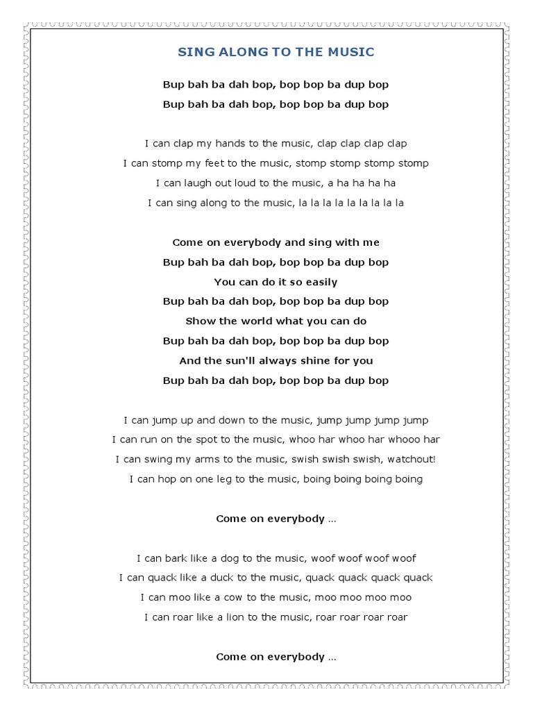 Sing Along To The Music