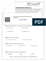 GCSE Maths Fundamental Friday - Week 11 - Questions.