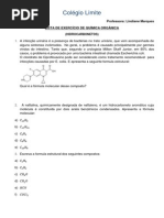 Exercício de Química - Hidrocarbonetos
