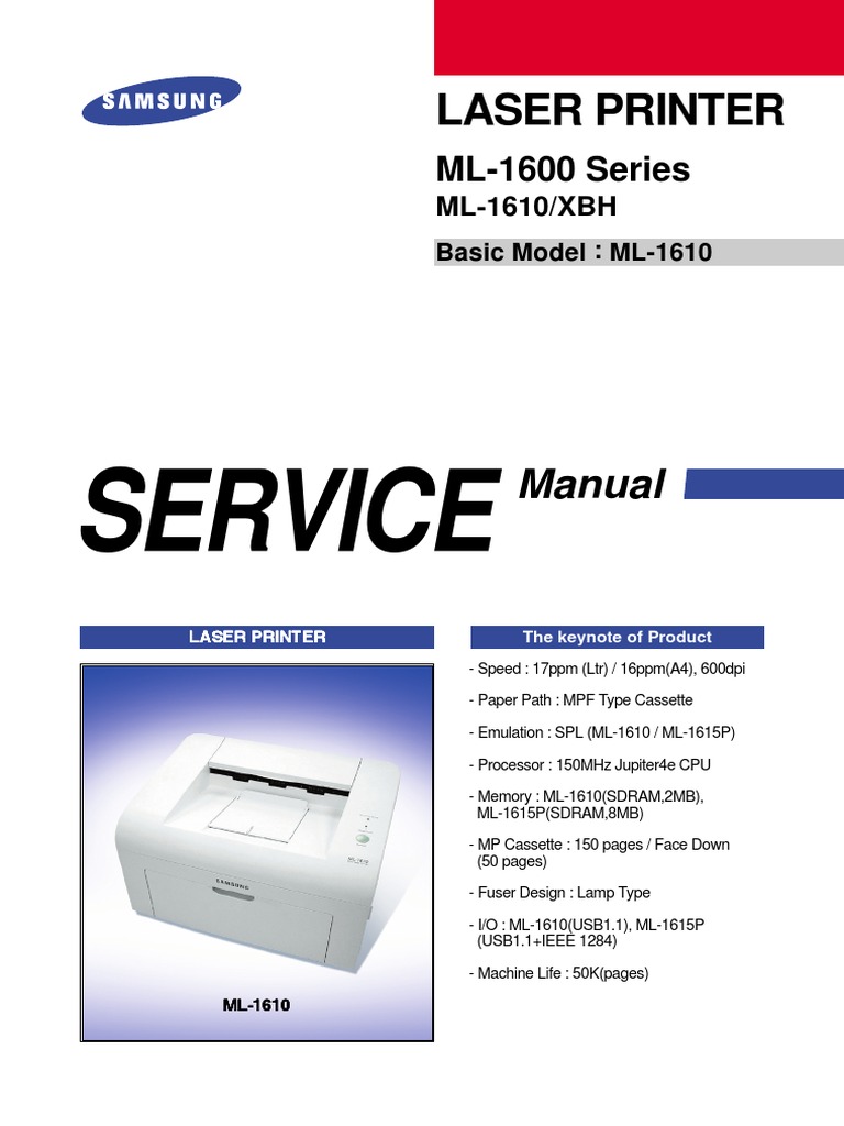 Samsung ML-1610 Printer Service Manual | Electrostatic Discharge |  Electronics