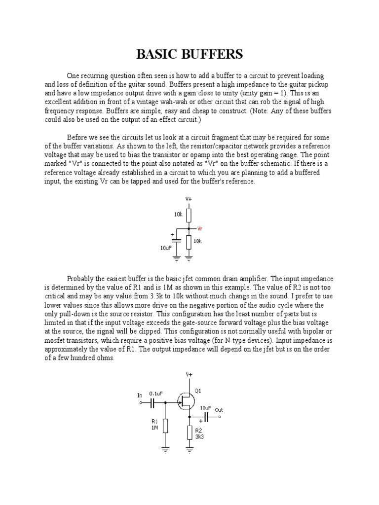 Basic Buffers Field Effect Transistor Operational Amplifier