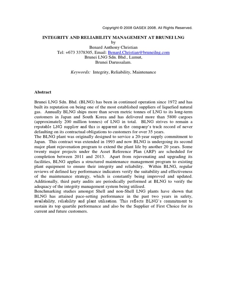 Integrity Management Paper | PDF