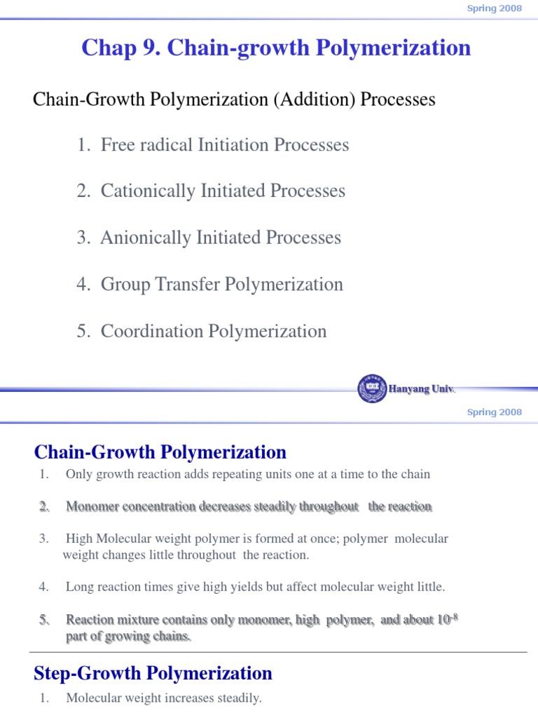 Chapter 9 | PDF | Polymerization | Polymers
